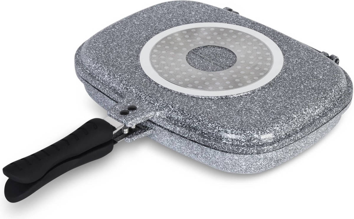 EDENBERG Stonetec Line - Dubbelzijdige Grillpan - Ø 32cm - 3.7 Liter - Keramische/marmeren Coating