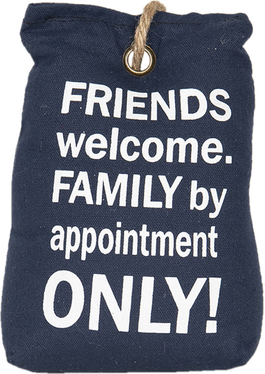 Clayre & Eef Deurstopper 13x17x6 Cm Blauw Polyester Rechthoek Deurklem Deurwig Blauw Deurklem Deurwig