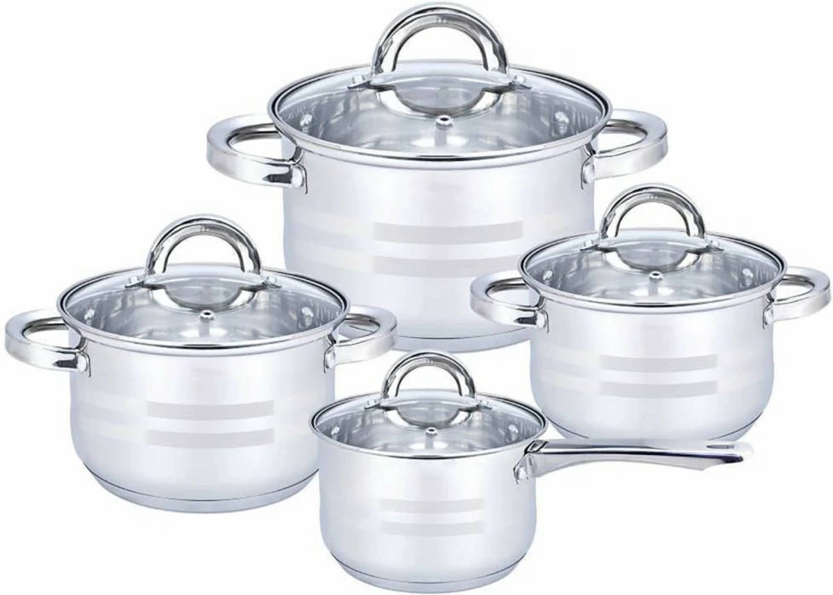 Altom Design Remo 8 Delige Pannenset Met Braadpan Rvs