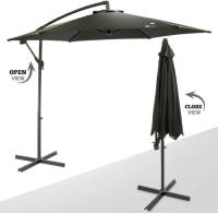 MaxxGarden Zweefparasol - Parasol Set Met Tegels - Ø300 Cm (Zwart)