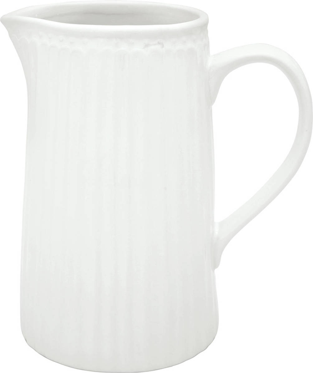 GreenGate Schenkkan / Waterkan Alice Wit (1 Liter) H 17.6 Cm