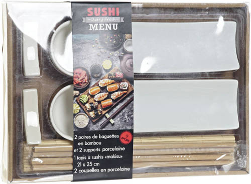 Items Keramieken Sushi Serveerset Voor 2 Personen 9-delig - Serveerschalen