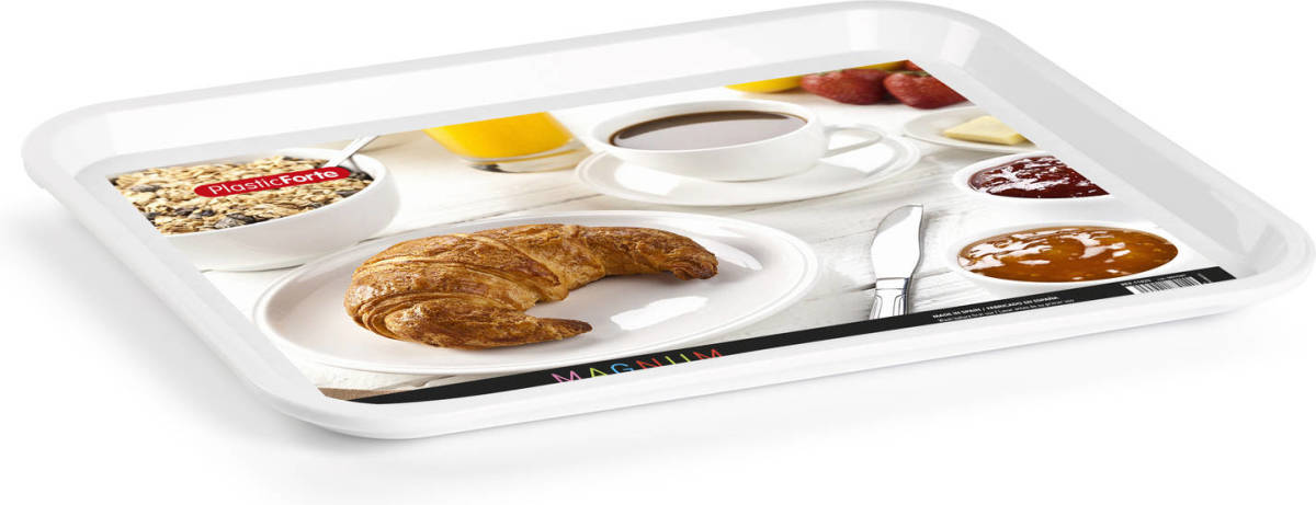 Forte Plastics 1x Dienbladen Wit Kunststof 41,5 X 31 Cm - Dienbladen