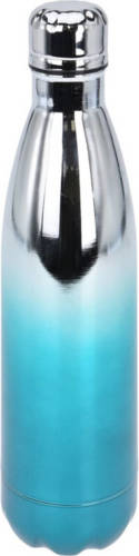Excellent Houseware Rvs Thermosfles / Isoleerfles Voor Onderweg 500 Ml Metallic Turquoise - Thermosflessen