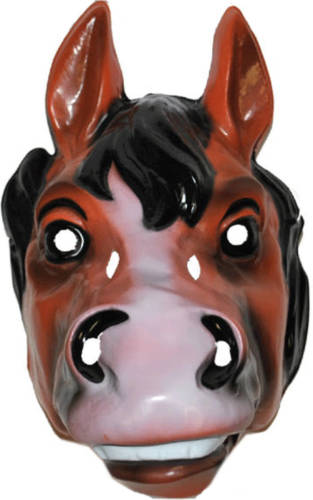 Funny Fashion Plastic Paarden Masker Voor Volwassenen - Verkleedmaskers
