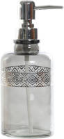 Items Zeeppompje/zeepdispenser Grijs Transparant Van Glas 400 Ml - Zeeppompjes