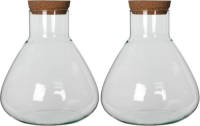 Mica Decorations 2x Stuks Glazen Voorraadpotten/snoeppotten Transparant Met Deksel H32 Cm X D29,5 Cm - Voorraadpot
