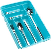 Forte Plastics Bestekbak/bestekhouders 6-vaks Blauw L40 X B30 X H7 Cm - Bestekbakken