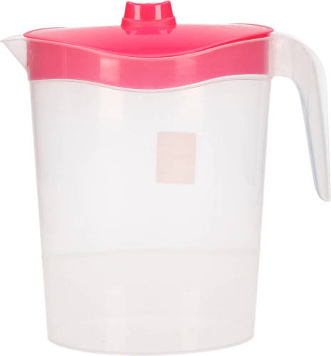Hega Hogar 1x Waterkannen/sapkannen Met Roze Deksel 2,5 Liter Kunststof - Schenkkannen