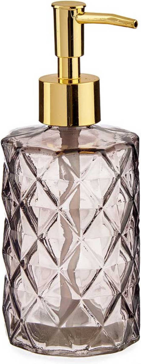 Arte r Zeeppompje/zeepdispenser Rose Goud Geruit Glas 330 Ml - Zeeppompjes