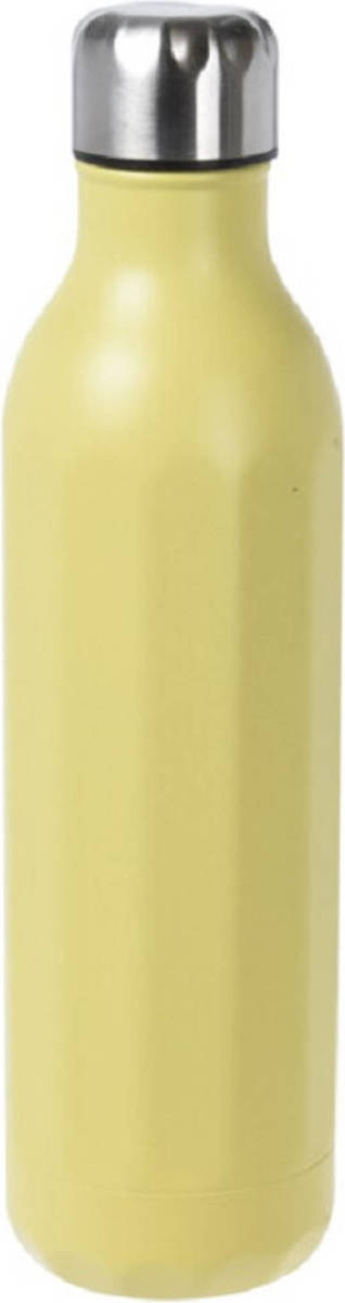 Excellent Houseware Rvs Thermosfles / Isoleerfles Voor Onderweg 500 Ml Pastel Geel - Thermosflessen