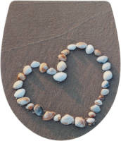 Wenko Wc-bril Shell Heart 39 X 45 Cm Acryl Bruin/wit