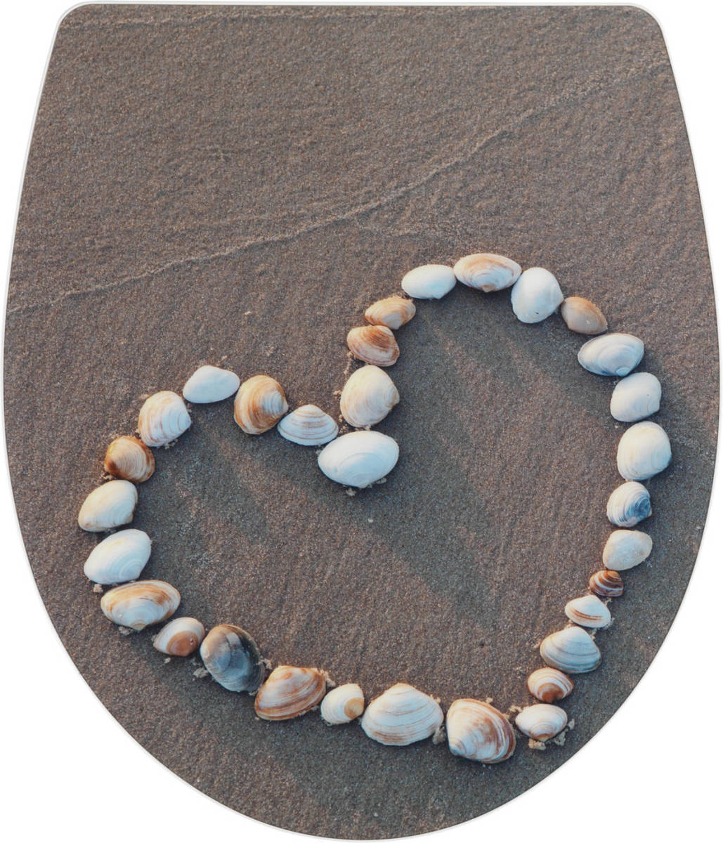 Wenko Wc-bril Shell Heart 39 X 45 Cm Acryl Bruin/wit