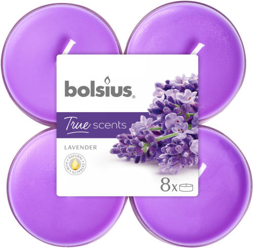 Bolsius Geurtheelichten True Scents Lavendel 11,7 Cm 8 Stuks