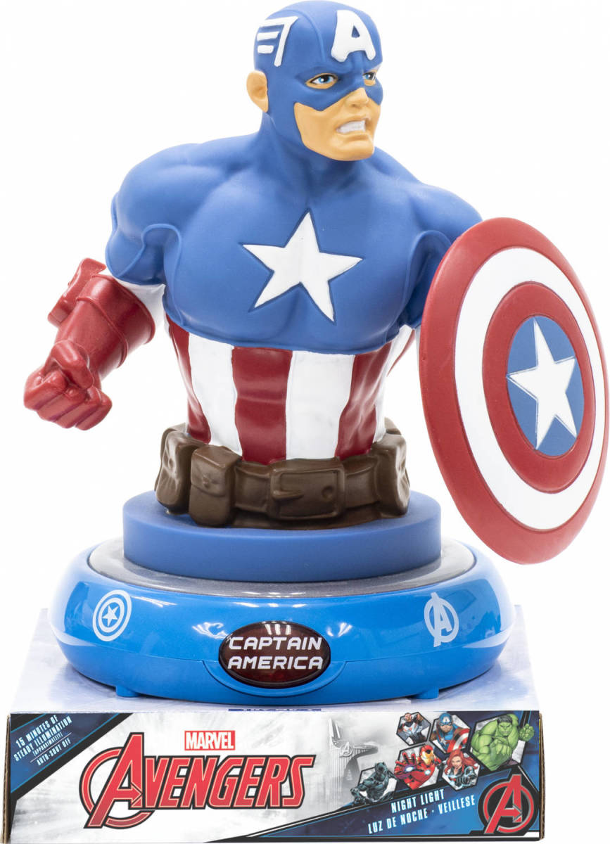 Marvel Nachtlamp 3d Captain America Led Junior 15 Cm Blauw