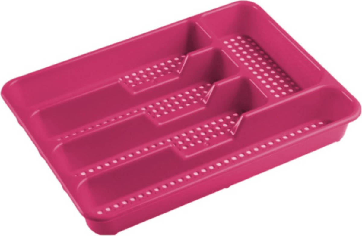 Hega Hogar Bestekbak/bestekhouders 5-vaks Fuchsia Roze 34 X 25 X 4 Cm - Bestekbakken