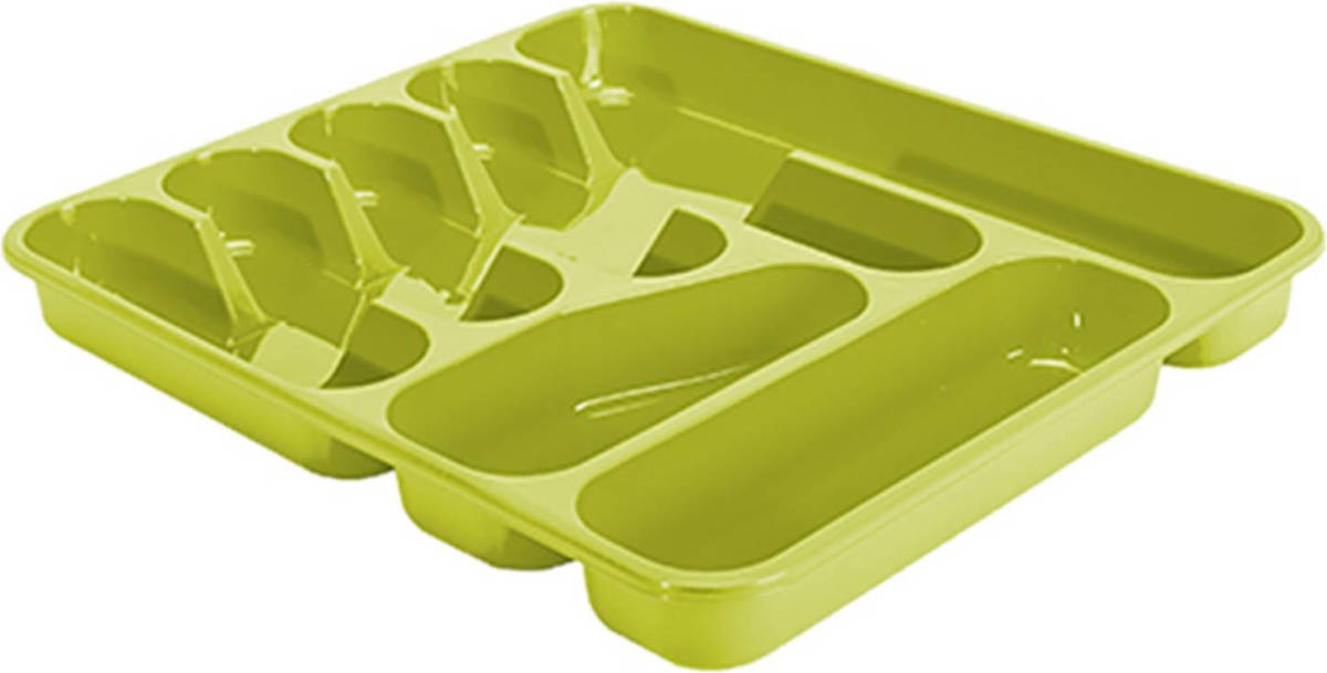 Hega Hogar Bestekbak/bestekhouders 7-vaks Lime Groen 37 X 42 X 5 Cm - Bestekbakken