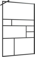 VidaXL Inloopdouchewand 115x195 Cm Esg-glas Transparant En Zwart