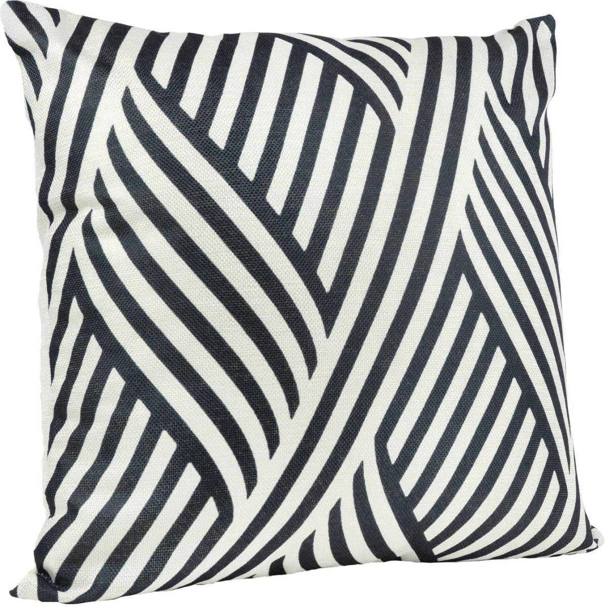 QUVIO Kussenhoes Met Golf Patroon, 45 X 45cm - Zwart / Beige