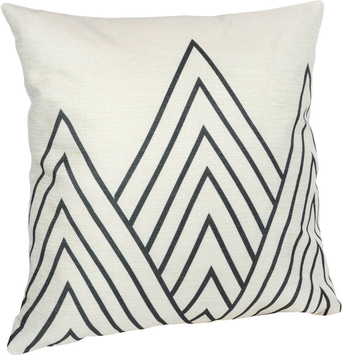 QUVIO Kussenhoes Met Driehoek Patroon, 45 X 45cm - Zwart / Beige