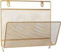 QUVIO Tijdschriften Organizer Wandmontage Goud