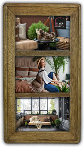 HAES deco - Houten Multi Fotolijst Malaga Voor 3 Foto's 10x15 Cm - Mp11415-2