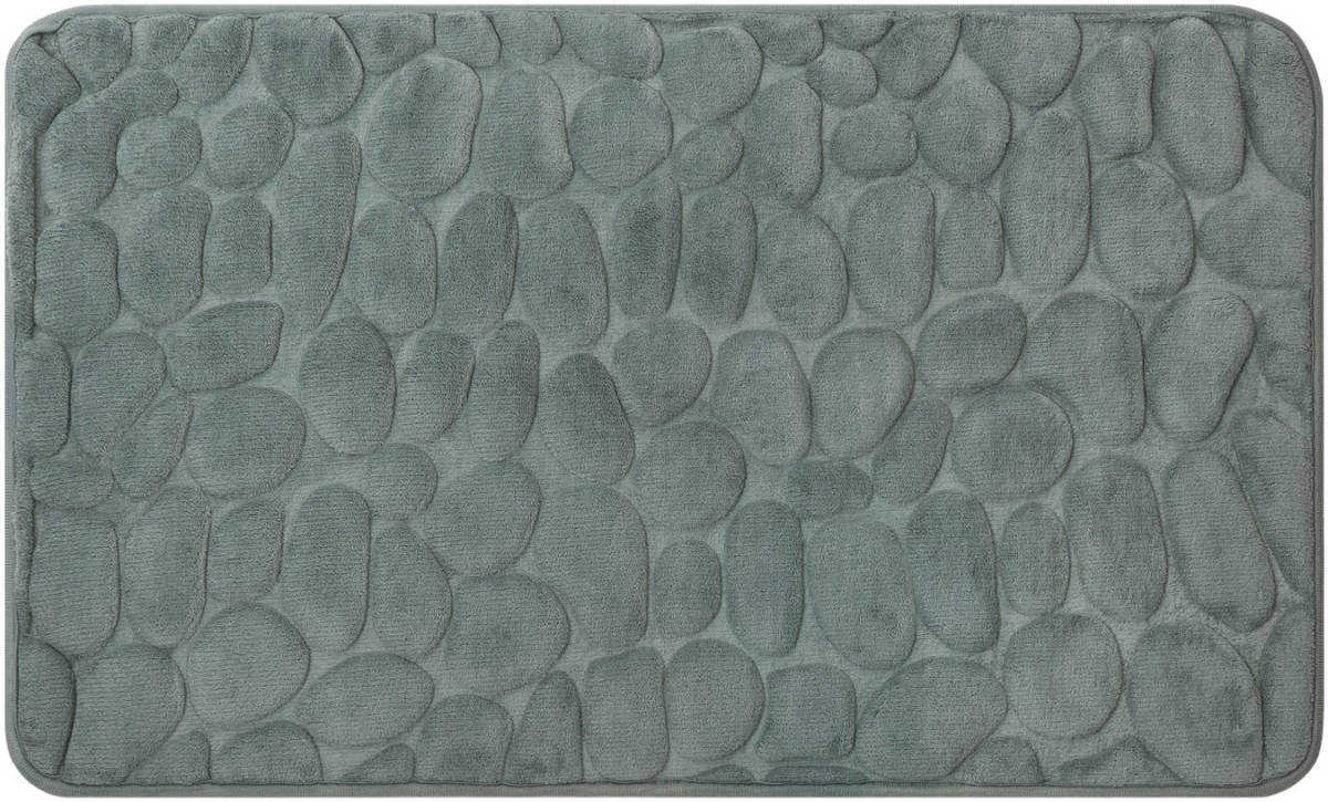 QUVIO Badmat Met Stenen Patroon - 50 X 80 Cm - Grijs