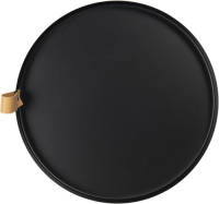 Clayre & Eef Decoratief Dienblad Ø 30x3 Cm Zwart Ijzer Rond Serveerschaal Zwart Serveerschaal