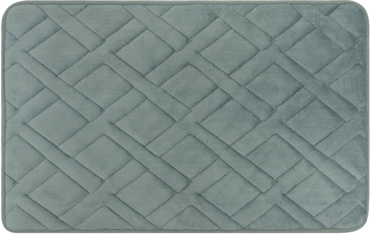 QUVIO Badmat Met Ruit Patroon, 50x80cm - Grijs