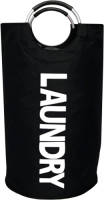 QUVIO Wasmand Met Handvaten - Laundry - Zwart
