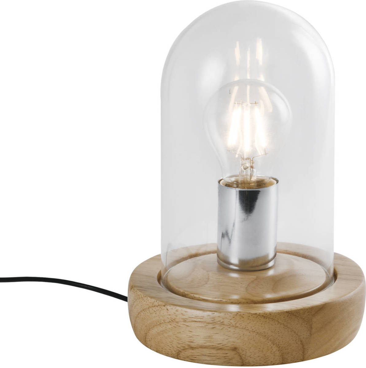 QUVIO Tafellamp Met Glazen Stolp - Quv5171l-wood