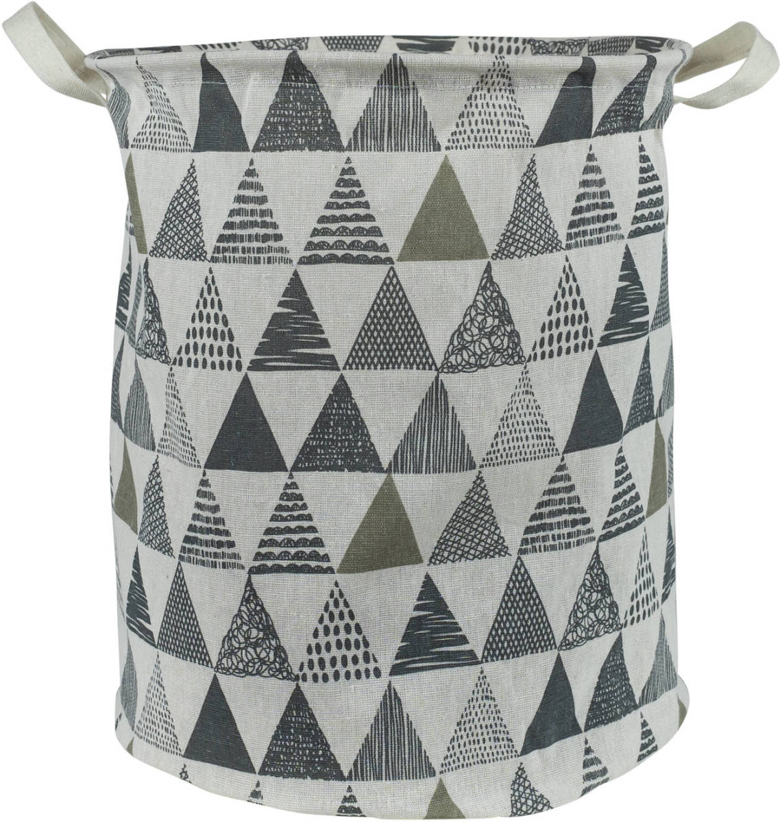 QUVIO Wasmand Met Driehoeken - Beige / Grijs