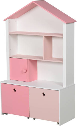 Zenzee Boekenkast Kinderkamer - Boekenrek - Opbergkast - Kasten - Decoratie - Roze