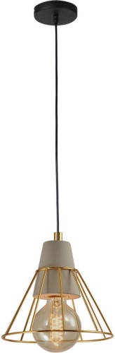 QUVIO Hanglamp Beton En Staal Prismavormig Goud - Quv5097l-gold