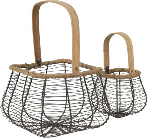 Clayre & Eef Bruine Manden (2) 23*16*16 / 13*10*12 Cm 6y4670