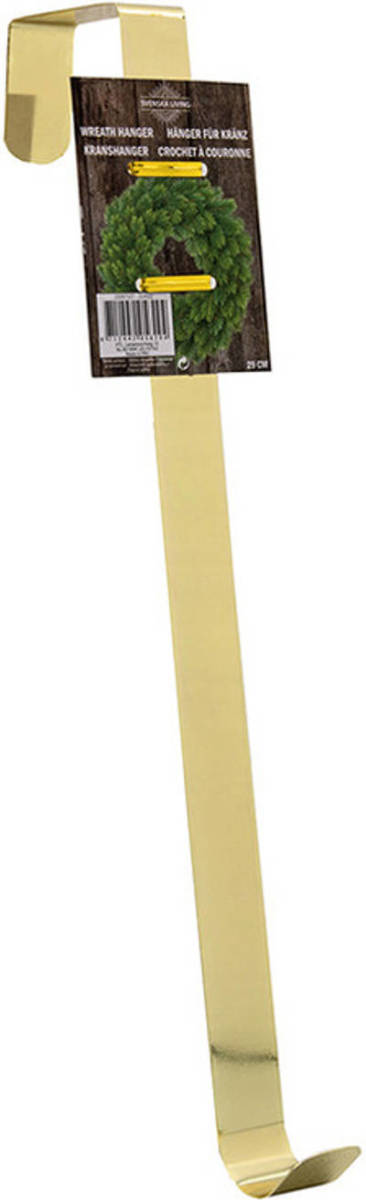 Svenska Living Kerstkrans Ophangen Messing Goud Hanger/deurhanger 27 Cm - Kerstkransen
