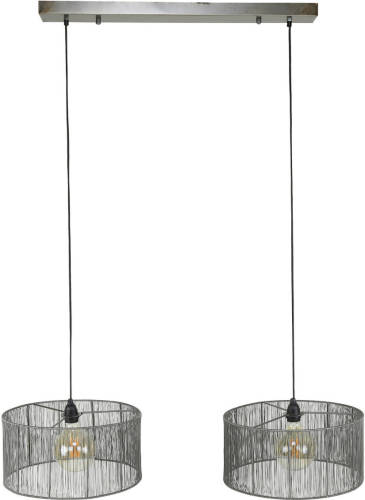 Hoyz - Hanglamp 2l Stringshade - Metaal - Zwart Nikkel - 120x45x150