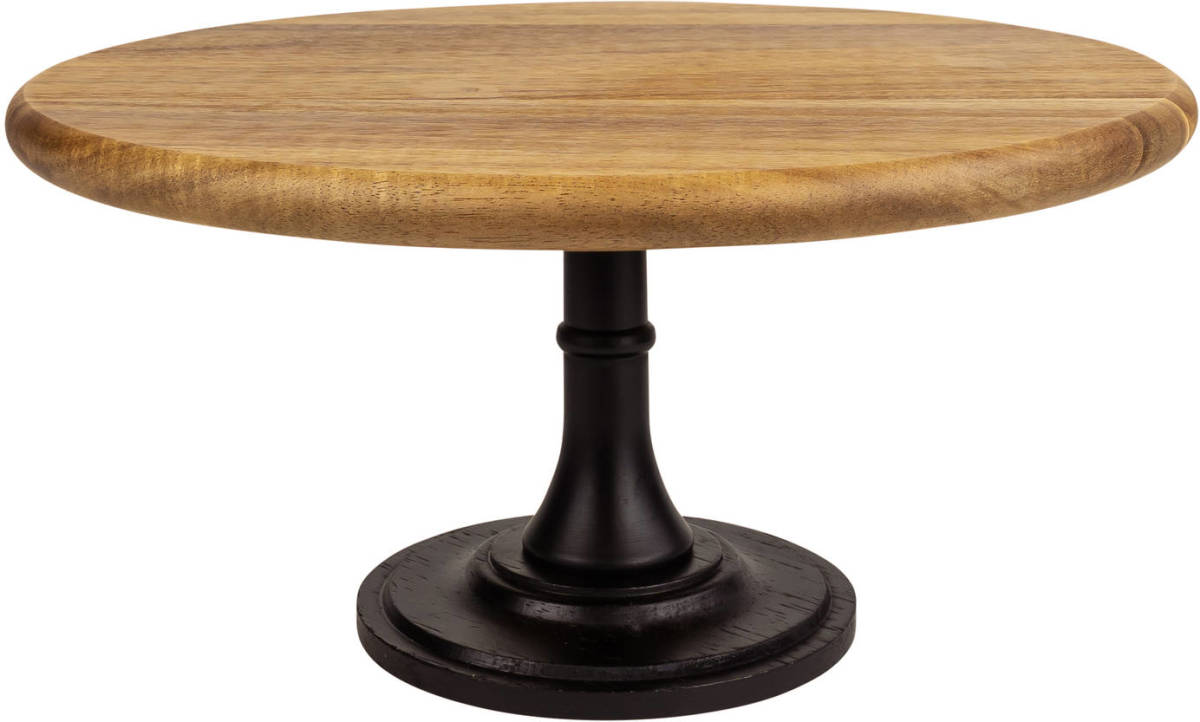 Krumble Taartplateau Hout Met Zwarte Poot - 29 X 15 Cm