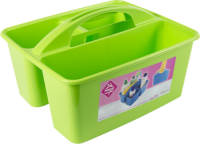 Hega Hogar Groene Opbergbox/opbergdoos Mand Met Handvat 6 Liter Kunststof - Opbergbox