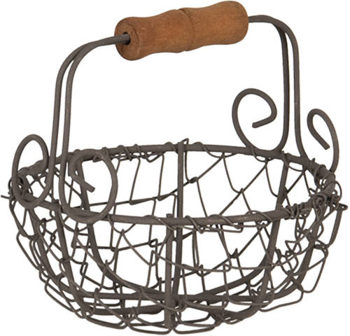 Clayre & Eef Bruine Mand Ø 11*11 Cm 6y3766