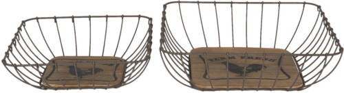 Clayre & Eef Bruine Manden (2) 30*30*9 / 25*25*7 Cm 6y3760