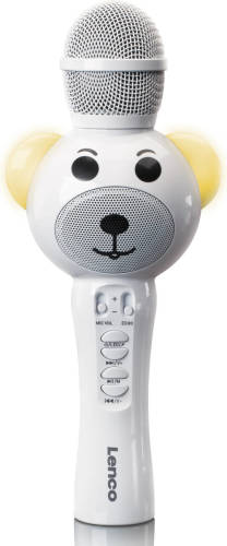 Karaoke Micofoon Met Bluetooth®, Sd Slot, Lights, Aux Out Lenco Bmc-060wh Wit-zwart