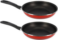 Shoppartners Set Van 2x Stuks Merida Professionele Rode Koekenpan Voor Alle Hittebronnen 28 Cm - Koekenpannen