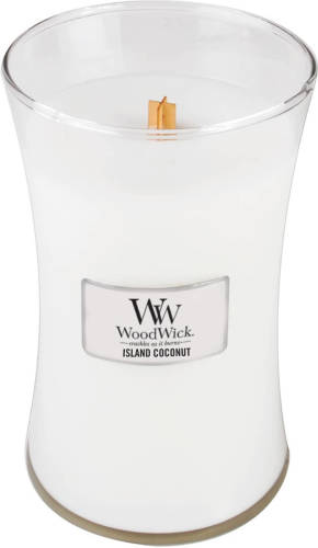 Woodwick Hourglass Large Geurkaars - Island Coconut