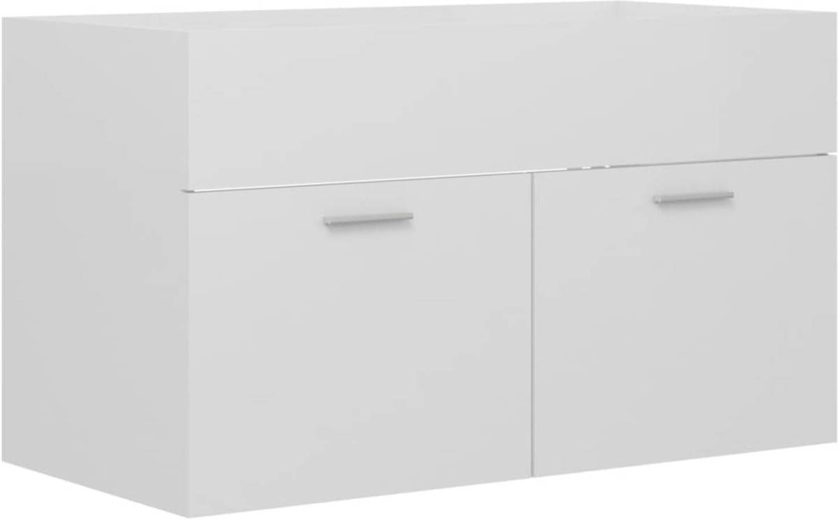 VidaXL Wastafelkast 80x38,5x46 Cm Spaanplaat Hoogglans Wit