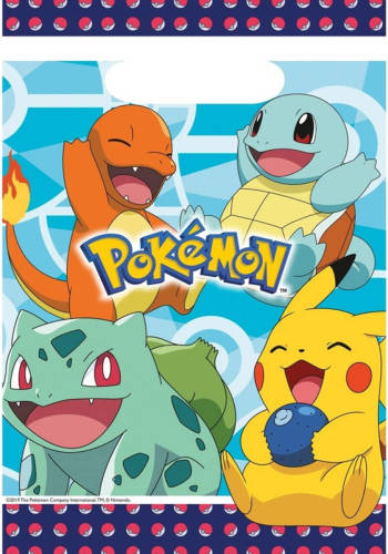 Pokémon 16x Pokemon Themafeest Uitdeelzakjes/snoepzakjes 16 X 23 Cm - Feestzakjes - Kinderfeestje Feestartikelen