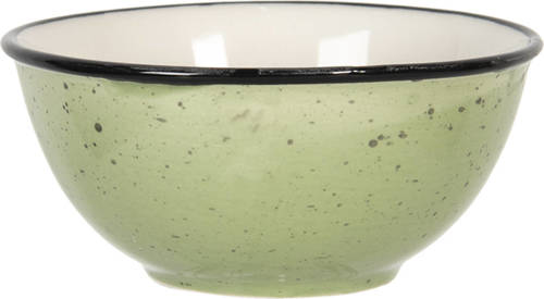 Clayre & Eef Soepbord Ø 12x6 Cm Groen Keramiek Rond Soepkom Servies Groen Soepkom Servies