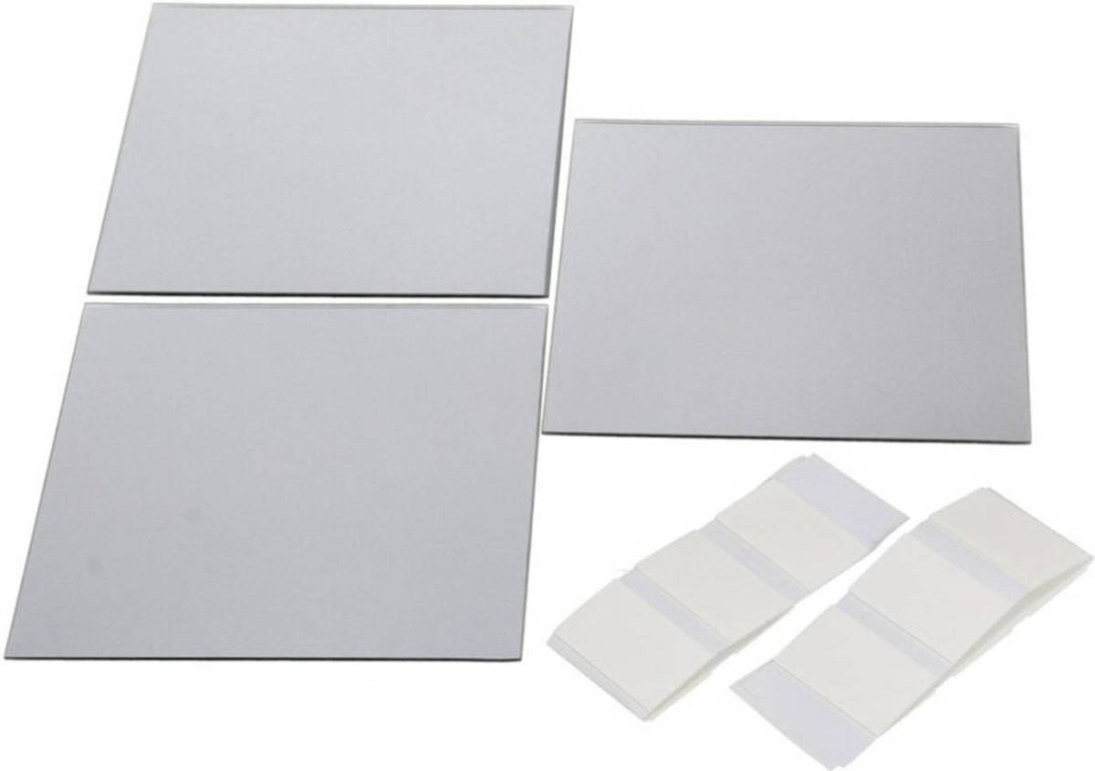 Shoppartners 6x Stuks Zelfklevende Spiegels Vierkant 15 X 15 Cm - Spiegels