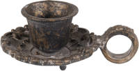Clayre & Eef Kandelaar 9x6x4 Cm Bruin Ijzer Kaarsenstandaard Kaarsenhouder Bruin Kaarsenstandaard Kaarsenhouder