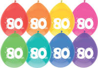 Haza Original Ballonnen Multicolor Met Opdruk ""80"" 30 Cm 8 Stuks